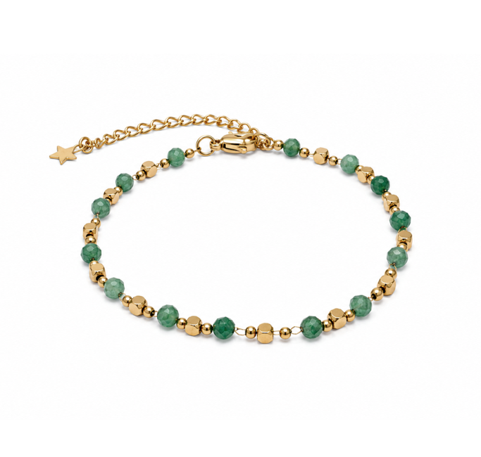 incienso en Pulsera Energía de Aventurina Verde A – Cuentas Doradas|es