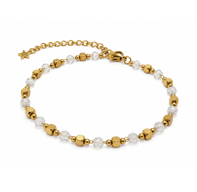 incienso en Pulsera Energía de Cristal de Roca AA – Cuentas Doradas|es