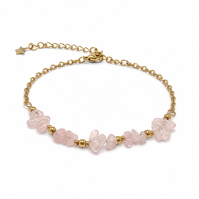 incienso en Pulsera Energía de Cuarzo Rosa A – Fragmentos de Piedra|es