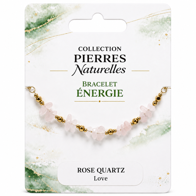 Pulsera Energía de Cuarzo Rosa A – Fragmentos de Piedra
