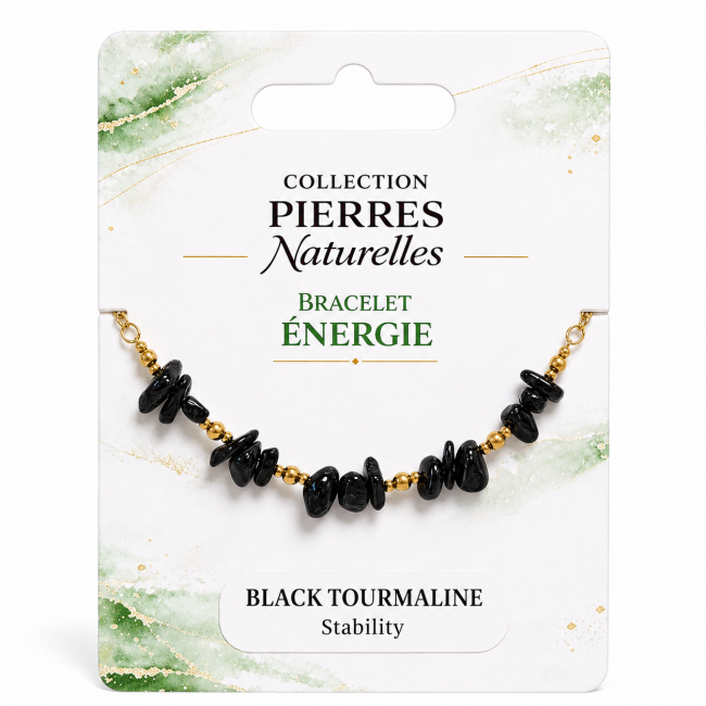 Pulsera Energía de Turmalina Negra A – Fragmentos de Piedra