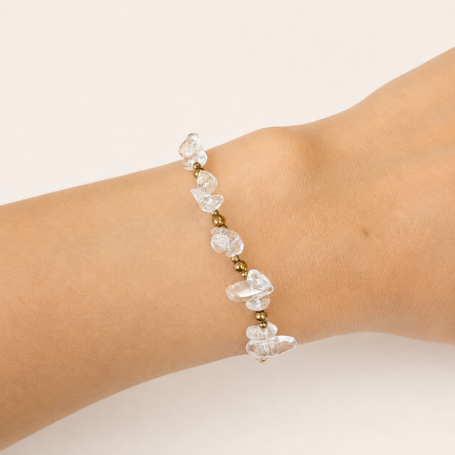 incienso en Pulsera Energía de Cristal de Roca AA – Fragmentos de Piedra