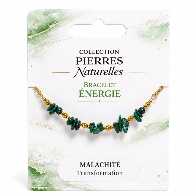 Pulsera Energía de Malaquita A – Fragmentos de Piedra