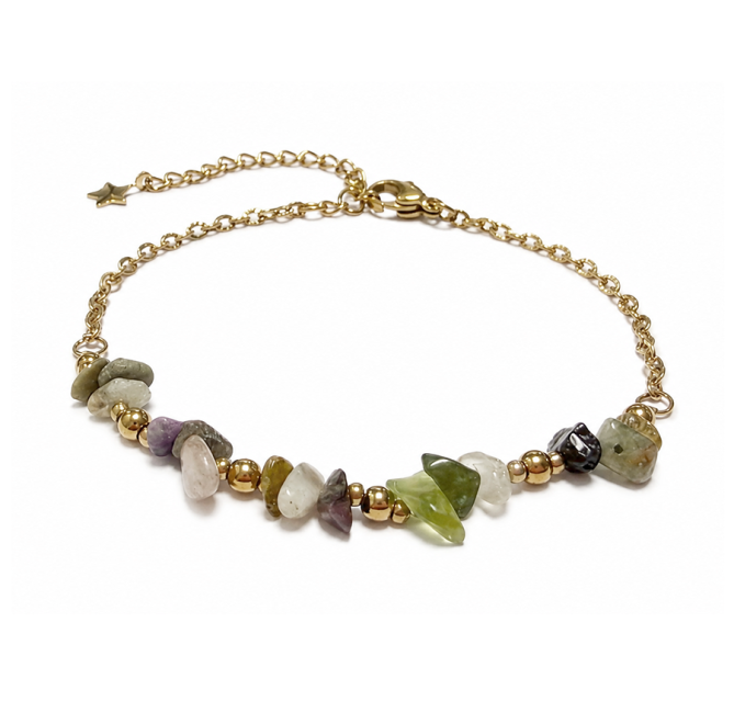 incienso en Pulsera Energía de Turmalina Multicolor A – Fragmentos de Piedra|es