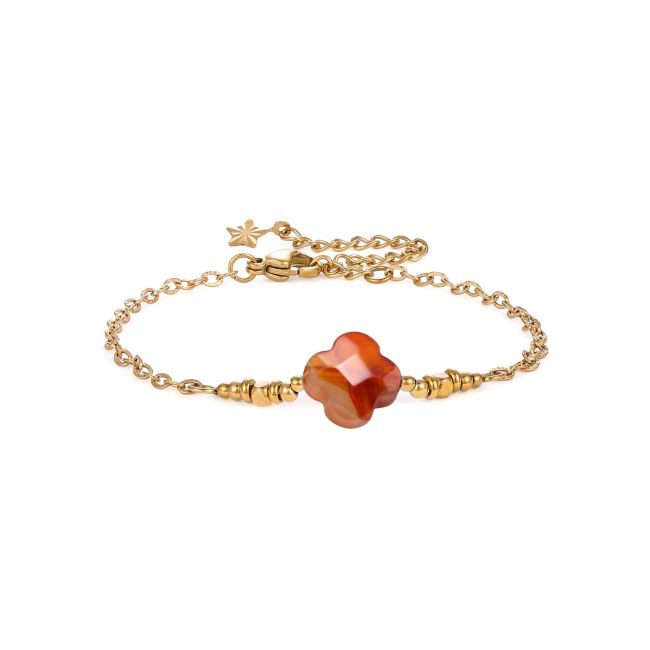 Pulsera de la Suerte de Cornalina A – Trébol