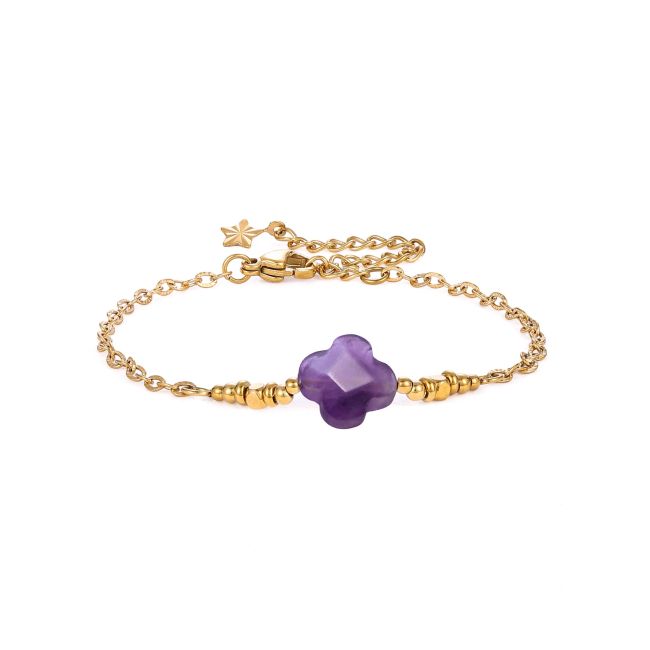 Pulsera de la Suerte de Amatista A – Trébol