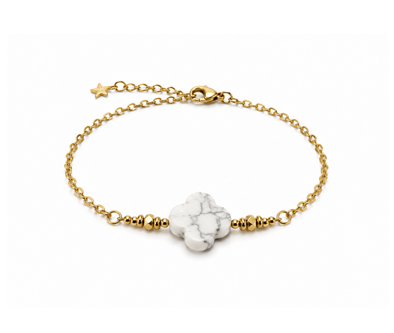 incienso en Pulsera de la Suerte de Howlita A – Trébol|es