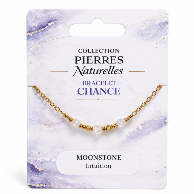 Pulsera de la Suerte de Piedra Luna Blanca A+ – Cuentas Cuadradas Facetadas