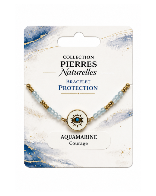 incienso en Pulsera protectora de aguamarina – Medallón protector para el ojo