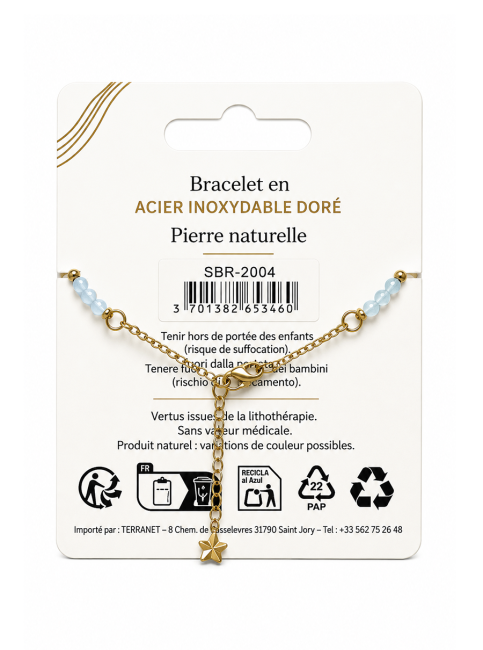 incienso en Pulsera protectora de aguamarina – Medallón protector para el ojo|es