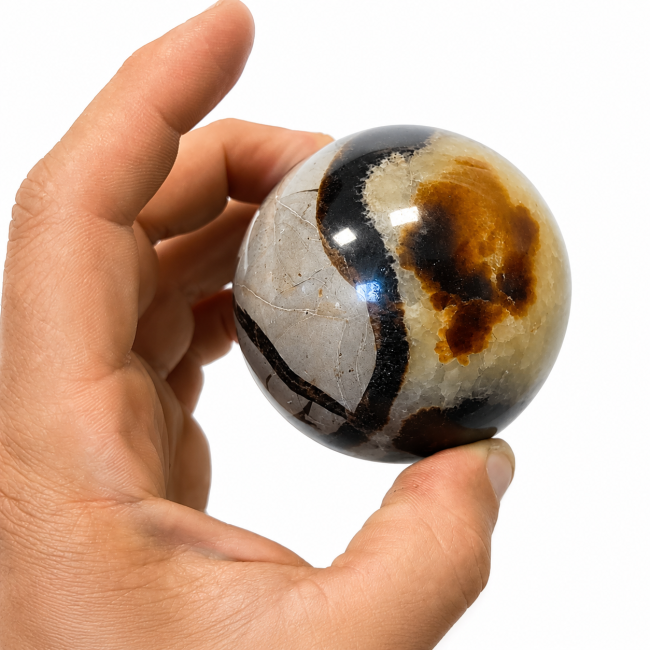 incienso en Esfera de septaria pulida 0,463 kg