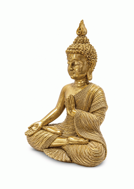 incienso en Estatua de Buda Dorado Mudra de la Enseñanza en Resina 15 cm|es
