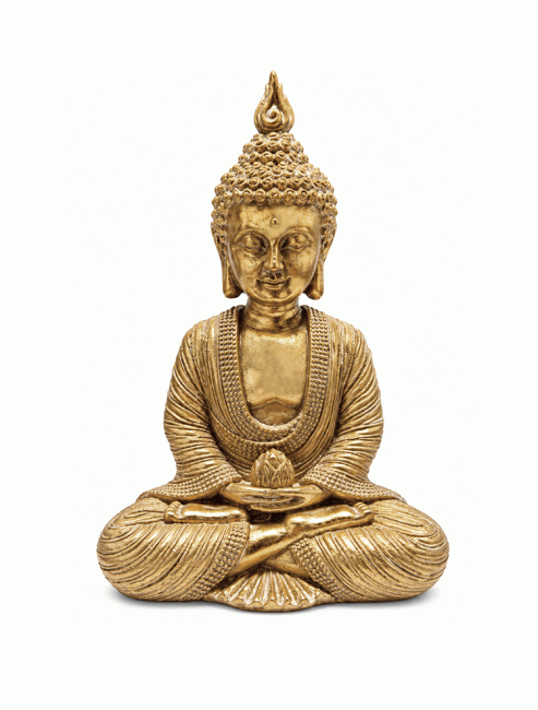 incienso en Estatua de Buda Meditación Dorada en Resina 15 cm
