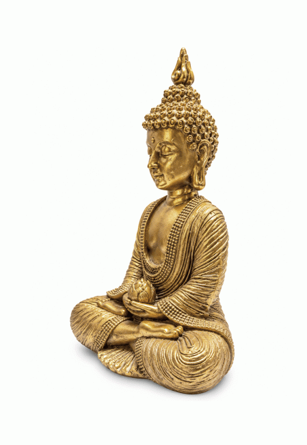 incienso en Estatua de Buda Meditación Dorada en Resina 15 cm|es