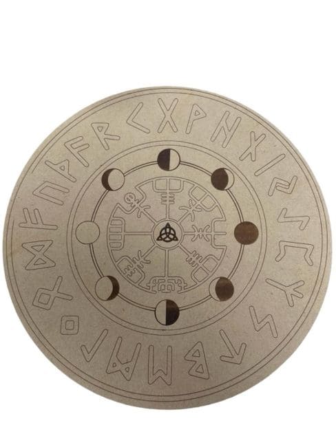 Tablero de adivinación futhark de madera 20cm