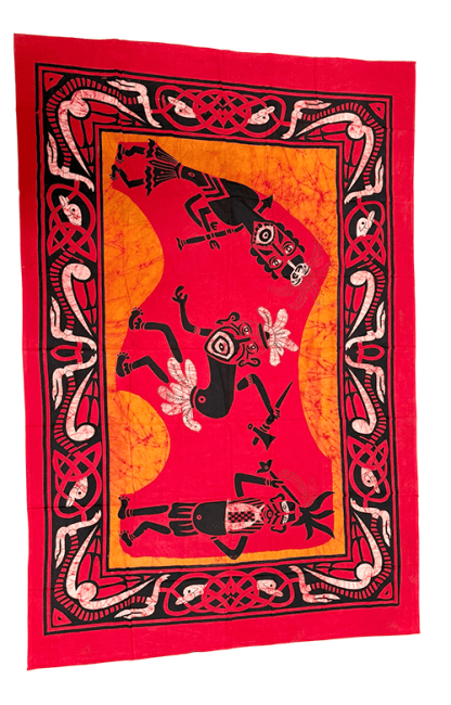 Batik colgando en la pared guerreros africanos