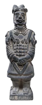 Estatua Guerrero Terracota Negra 12cm