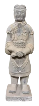 Estatua antigua colorida de terracota general 20 cm