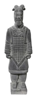 Estatua negra de terracota general 20 cm