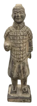 Estatua de Guerreros Negros con Armadura en Terracota 22cm