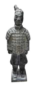 Estatua Guerrero Terracota Negra 25cm