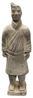 Estatua Guerrero Terracota Negra 25cm