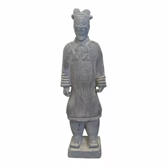 Estatua de general de terracota negra de 50 cm