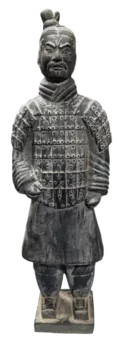 Estatua Guerrero Terracota Negra 50cm