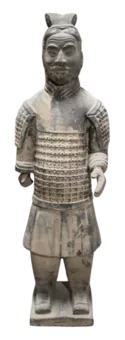 Estatua de Guerreros Negros con Armadura en Terracota 50cm