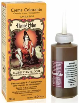Pack de 3 cremas colorantes henna rubio cobrizo dorado 90ml