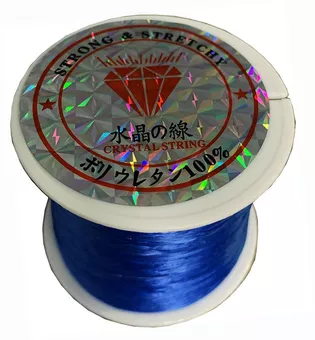 Hilo elástico plano Azul 50m
