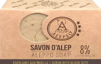 Jabón d'Aleppo alepeo exfoliante con nigella 8% 100g