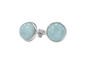 Pendientes Plata 925 Aguamarina AA 8mm