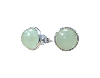 Pendientes Plata 925 Aventurina Verde A 8mm