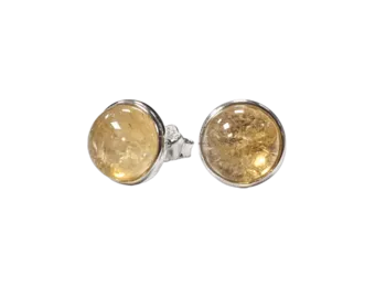 Pendientes Plata 925 Citrino Natural AA 8mm