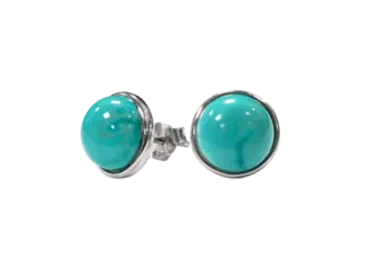 Pendientes de Plata 925 Turquenita A 8mm