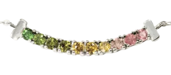 Collar Plata 925 Turmalina Multicolor Facetada AA 3mm