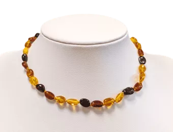 Collar bebé pop ámbar báltico oliva multicolor 32cm