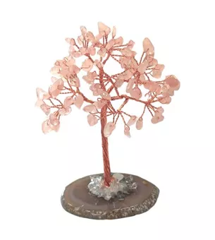 Árbol de la Vida Cuarzo Rosa sobre Ágata 12-13cm
