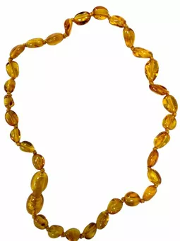 Collar Baby Pop, ámbar báltico color miel, 28 cm