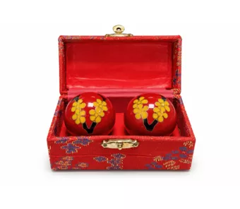 Bolas de Masaje Chinas Flor de Ciruelo Rojas 4,2 cm