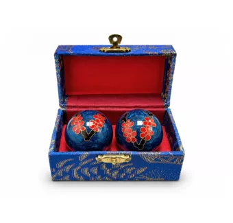 Bolas de Masaje Chinas Flor de Ciruelo Azules 4,2 cm