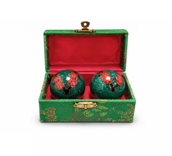 Bolas de Masaje Chinas Flor de Ciruelo Verdes 4,2 cm