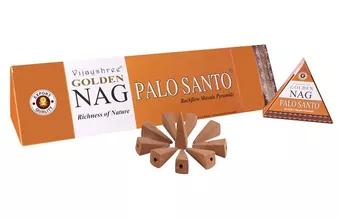 Conos de incienso backflow Vijayshree Golden Nag Palo Santo 12 uds