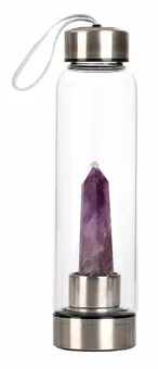 Botella de Tadasana punta de amatista en forma de gancho