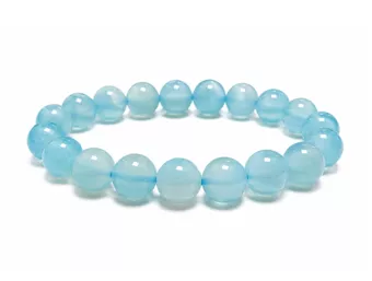 Pulsera de Ágata Azul Calentada AA cuentas 8mm