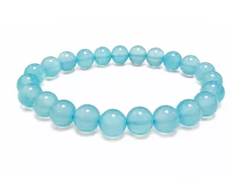 Pulsera de Ágata Azul Calentada AA cuentas 8mm