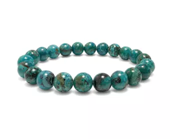 Pulsera de Amblygonita Crisocola AAA Cuentas de 8 mm