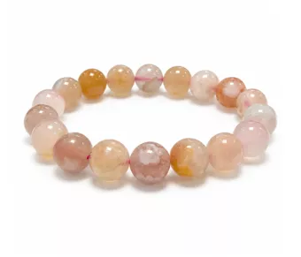 Pulsera de Ágata Flor de Cerezo A perlas 10mm