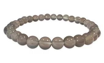 Pulsera de Ágata Gris A Cuentas de 6 mm